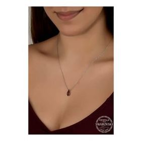 GMS Swarovski Crystal Taşlı Ametist Gümüş Kadın Gümüş Kolye