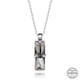 GMS Swarovski Crystal Taşlı Baget Kadın Gümüş Kolye