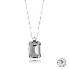 GMS Swarovski Crystal Taşlı Baget Kadın Gümüş Kolye