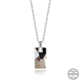 GMS Swarovski Crystal Taşlı Baget Kadın Gümüş Kolye