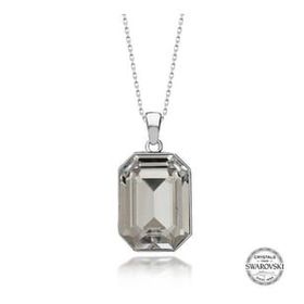 GMS Swarovski Crystal Taşlı Baget Kadın Gümüş Kolye