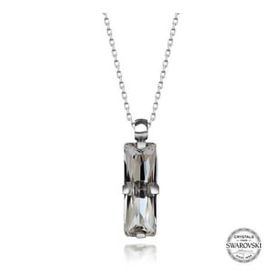 GMS Swarovski Crystal Taşlı Baget Kadın Gümüş Kolye