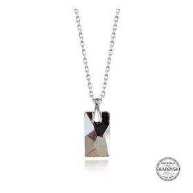 GMS Swarovski Crystal Taşlı Baget Kadın Gümüş Kolye