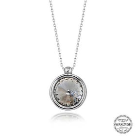 GMS Swarovski Crystal Taşlı Çerçeveli Kadın Gümüş Kolye