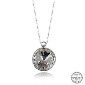 GMS Swarovski Crystal Taşlı Çerçeveli Kadın Gümüş Kolye