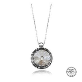 GMS Swarovski Crystal Taşlı Çerçeveli Kadın Gümüş Kolye