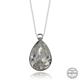 GMS Swarovski Crystal Taşlı Damla Kadın Gümüş Kolye