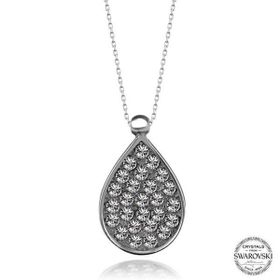 GMS Swarovski Crystal Taşlı Damla Kadın Gümüş Kolye