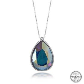GMS Swarovski Crystal Taşlı Damla Kadın Gümüş Kolye
