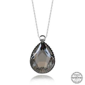 GMS Swarovski Crystal Taşlı Damla Kadın Gümüş Kolye