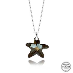 GMS Swarovski Crystal Taşlı Deniz Yıldızı Gümüş Kadın Kolye
