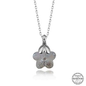 GMS Swarovski Crystal Taşlı Fuşya Papatya Kadın Gümüş Kolye