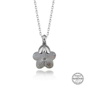 GMS Swarovski Crystal Taşlı Fuşya Papatya Kadın Gümüş Kolye
