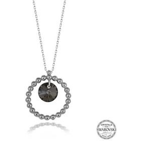 GMS Swarovski Crystal Taşlı Halka Kadın Gümüş Kolye