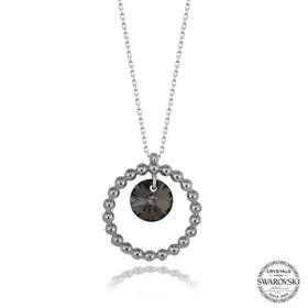 GMS Swarovski Crystal Taşlı Halka Kadın Gümüş Kolye