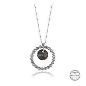 GMS Swarovski Crystal Taşlı Halka Kadın Gümüş Kolye