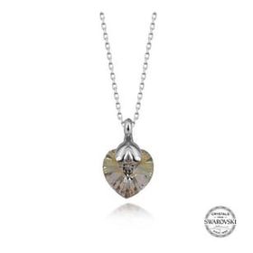 GMS Swarovski Crystal Taşlı Kalp Kadın Gümüş Kolye