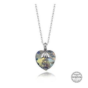 GMS Swarovski Crystal Taşlı Kalp Kadın Gümüş Kolye