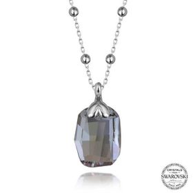 GMS Swarovski Crystal Taşlı Top Zincir Baget Gümüş Kadın Gümüş Kolye