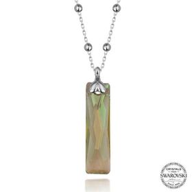 GMS Swarovski Crystal Taşlı Top Zincir Baget Gümüş Kadın Gümüş Kolye