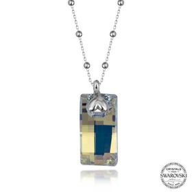 GMS Swarovski Crystal Taşlı Top Zincir Baget Gümüş Kadın Gümüş Kolye