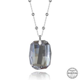 GMS Swarovski Crystal Taşlı Top Zincir Baget Gümüş Kadın Gümüş Kolye