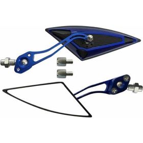 GMS Üniversal Mavi Üçgen 10 mm ve 8 mm Düz Diş Uyumlu Motosiklet Aynası