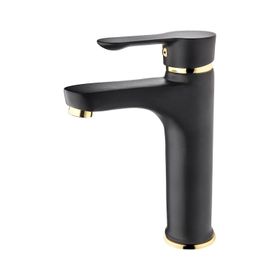 GMS ZM200 Zümra Siyah Altın Lavabo Musluk Bataryası