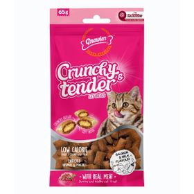 Gnawlers Crunchy Somonlu ve Sütlü Prebiotik Destekli 65 gr Kedi Ödül Maması