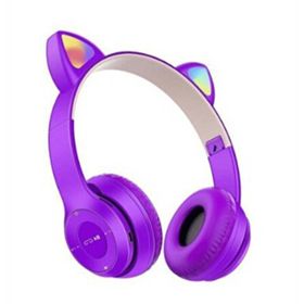Gnctech Kablosuz Bluetooth Kulaküstü Rgb Işıklı Kedi Desenli Kulaklık