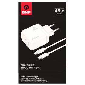 GNP 45W Beyaz Gan 3'lü Şarj Adaptörü ve Type-C Kablo