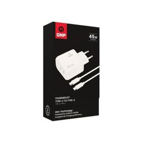 GNP 45W Beyaz Gan 3'lü Şarj Adaptörü ve Type-C Kablo