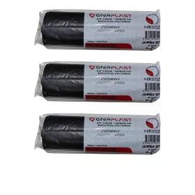 GNR Endüstriyel 2 Kat Siyah 400 gr 80x110 cm 10 Adet Jumbo Çöp Poşeti (3 adet)