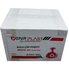 GNR Endüstriyel 2 Kat Siyah 400 gr 80x110 cm 10 Adet Jumbo Çöp Poşeti (3 adet)