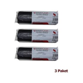 GNR Endüstriyel 2 Kat Siyah 400 gr 80x110 cm 10 Adet Jumbo Çöp Poşeti (3 adet)