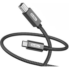 Go Des GD-HM837 Type-C to USB-B 2.0 2 mt Örgülü Yazıcı Kablosu