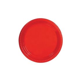 Go İthalat 22 cm 25'li Kırmızı Renkli Plastik Tabak
