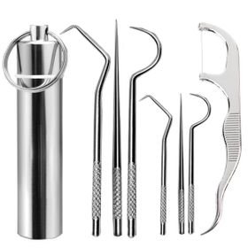 Go İthalat 7 Parça Paslanmaz Çelik Ağız Diş Tartar Sökücü Temizlik Bakım Seti
