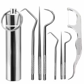 Go İthalat 7 Parça Paslanmaz Çelik Ağız Diş Tartar Sökücü Temizlik Bakım Seti