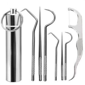 Go İthalat 7 Parça Paslanmaz Çelik Ağız Diş Tartar Sökücü Temizlik Bakım Seti
