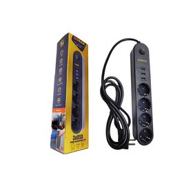 Gobax MG-101 Priz Akım Korumalı 4'lü Priz Açma Kapama Anahtarlı 3 USB Çıkışlı Akıllı Uzatma Kablosu