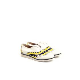 Goby GNG301 Beyaz Pattern Kadın Oxford Ayakkabı