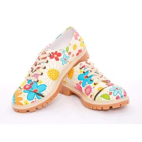Goby TMK5505 Flowers Oxford Renkli Kadın Ayakkabı