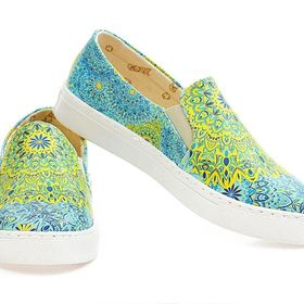 Goby WVN4038 Blue and Yellow Pattern Kadın Sneaker Ayakkabı