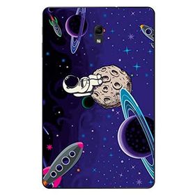 Gogo Accessories 10.5 inç Samsung Galaxy Tab ile Uyumlu A T590 Mor Astronot Baskılı Silikon Kılıf