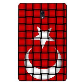Gogo Accessories 10.5 inç Samsung Galaxy Tab ile Uyumlu A T590 Türk Bayrağı Kare Baskılı Silikon Kılıf