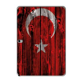 Gogo Accessories 10.5 inç Samsung Galaxy Tab ile Uyumlu S T800 Türk Bayrağı Ahşap Baskılı Silikon Kılıf