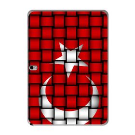 Gogo Accessories 10.5 inç Samsung Galaxy Tab ile Uyumlu S T800 Türk Bayrağı Kare Baskılı Silikon Kılıf