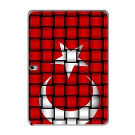 Gogo Accessories 10.5 inç Samsung Galaxy Tab ile Uyumlu S T800 Türk Bayrağı Kare Baskılı Silikon Kılıf