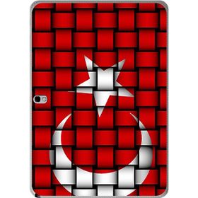 Gogo Accessories 10.5 inç Samsung Galaxy Tab ile Uyumlu S T800 Türk Bayrağı Kare Baskılı Silikon Kılıf